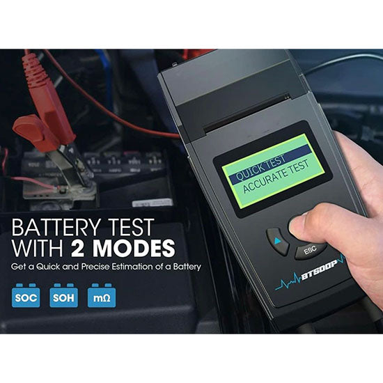 TOPDON BT500P Battery Tester With Built-In Printer For 12/24V Batteries box pack