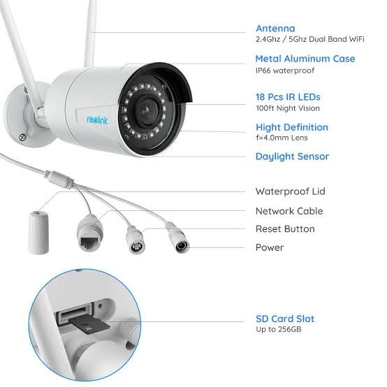 RLC-410W Dual Mode IP Camera – Wireless/Wired | 100ft Night Vision | HD Video