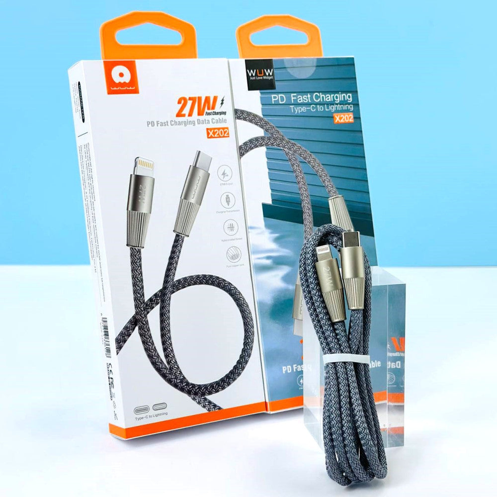 “WUW X-202 | 27W PD Fast Charging Cable – USB-C to Lightning for iPhone”