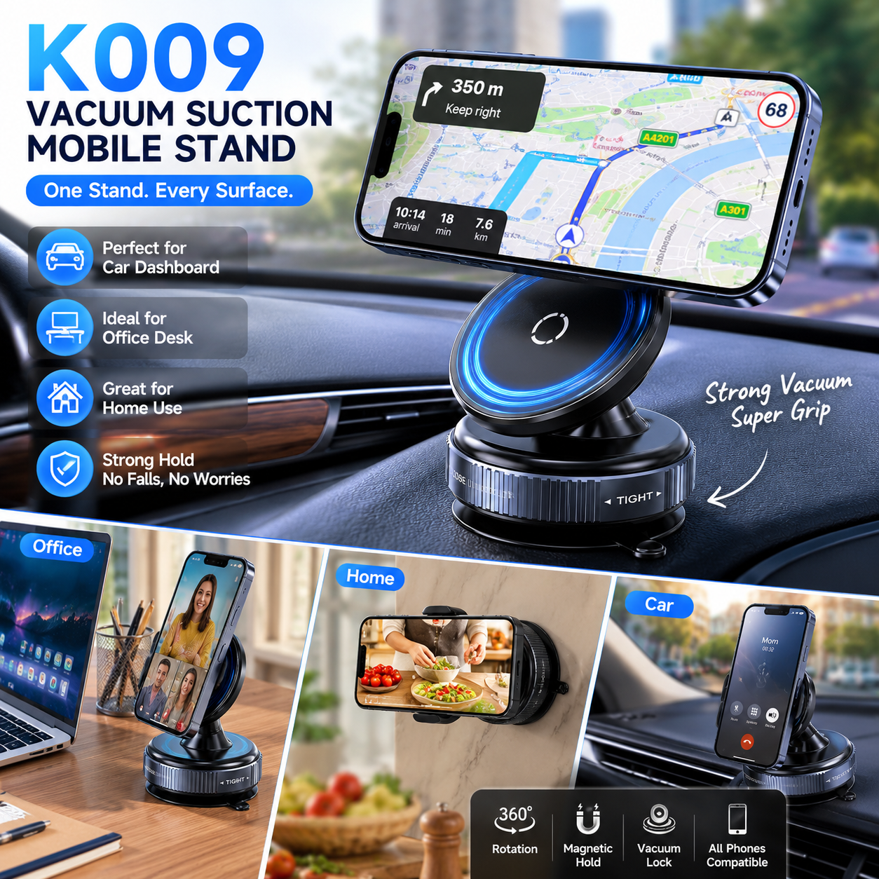 360° Magnetic Car & Desk Phone Stand