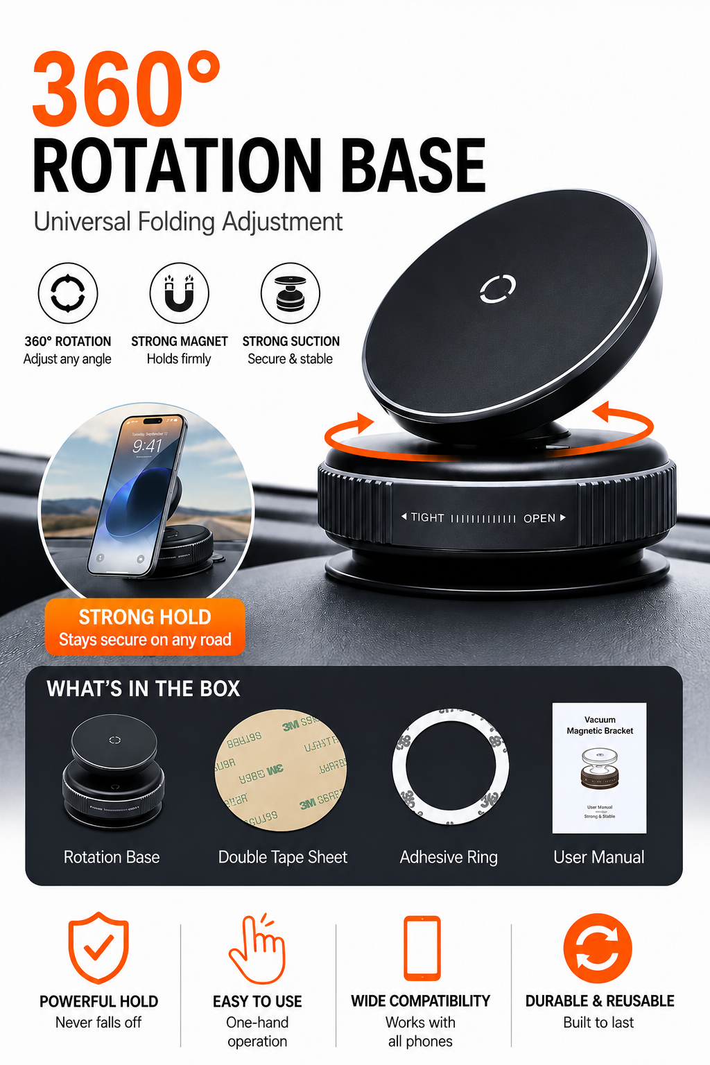 360° Magnetic Car & Desk Phone Stand