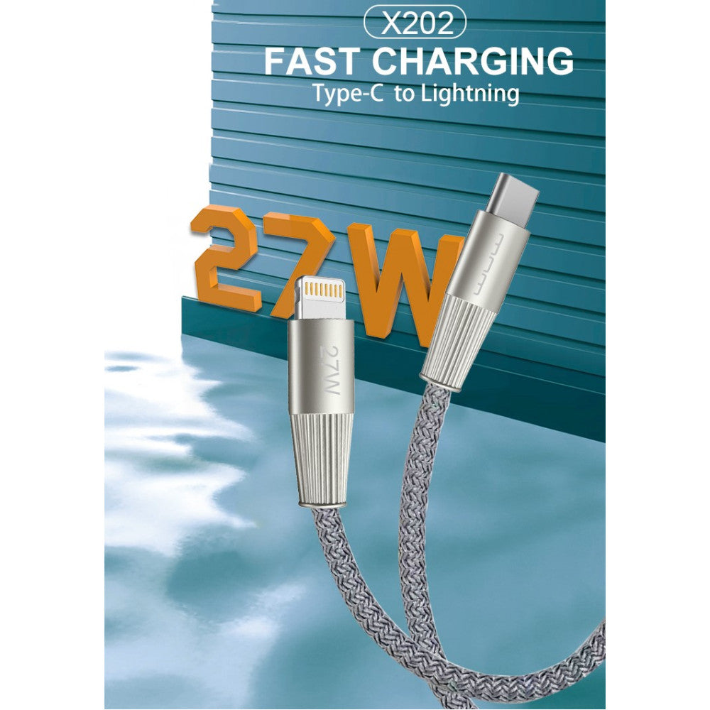 “WUW X-202 | 27W PD Fast Charging Cable – USB-C to Lightning for iPhone”