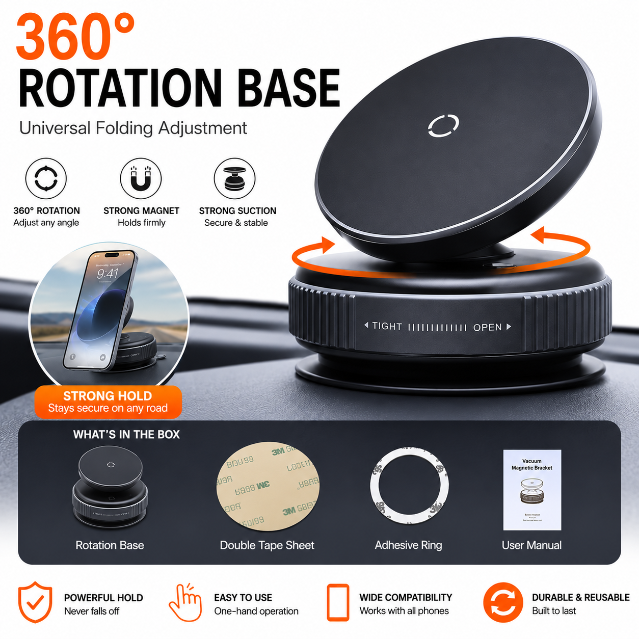 360° Magnetic Car & Desk Phone Stand