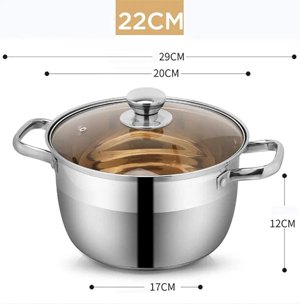 Deal 2 Pack of 2 pcs (18CM Non Stick Cooking Pot + 3 liter Stock Pot)