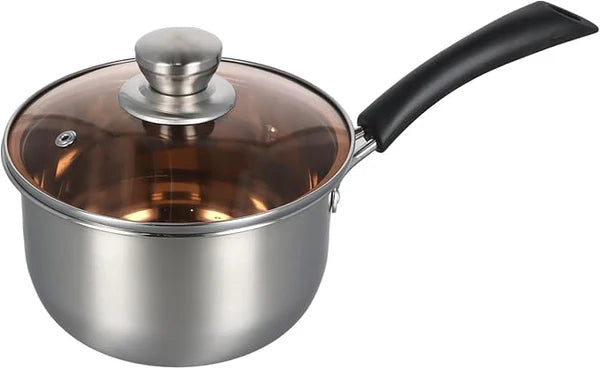 304 Durable Stainless Steel Pan 18CM Nonstick Cooking Pot for Kit Pots and Pans Cookware Milk Pot Saucepan for Induction Cooker Gas Stove