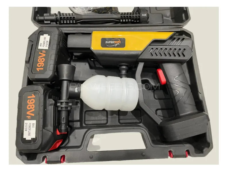 6 in 1 Nozzle - Imported Cordless Pressure Washer - Dual Battery 198V