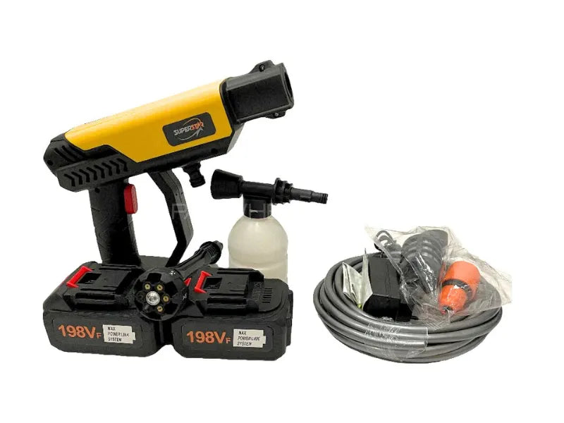 6 in 1 Nozzle - Imported Cordless Pressure Washer - Dual Battery 198V
