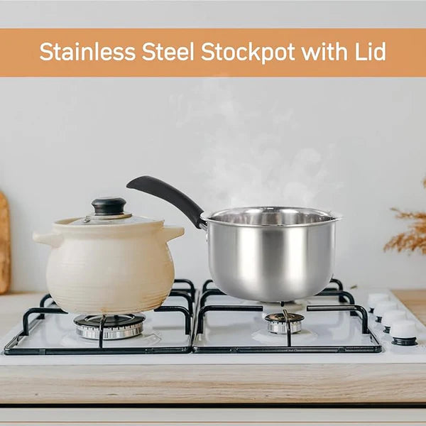 304 Durable Stainless Steel Pan 18CM Nonstick Cooking Pot for Kit Pots and Pans Cookware Milk Pot Saucepan for Induction Cooker Gas Stove