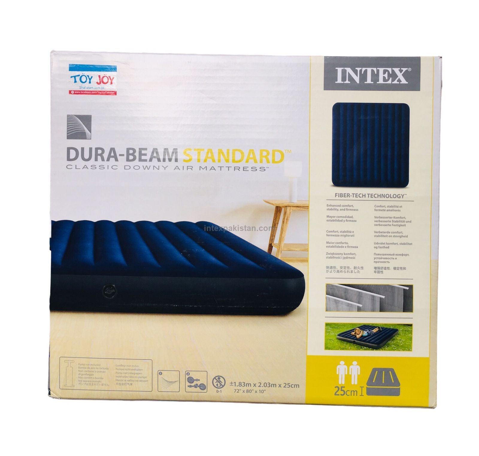 INTEX Air Bed ( 72"x80"x10" ) Classic Downy Airbed Dura Beam Standard With Fiber-Tech™️Technology