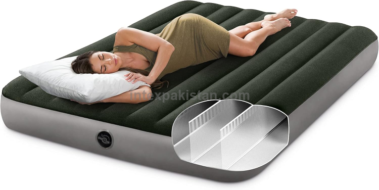 INTEX Air Bed (60"x80"x10") Queen Size Prestige Downy Mattress Dura Beam Standard With Fiber-Tech