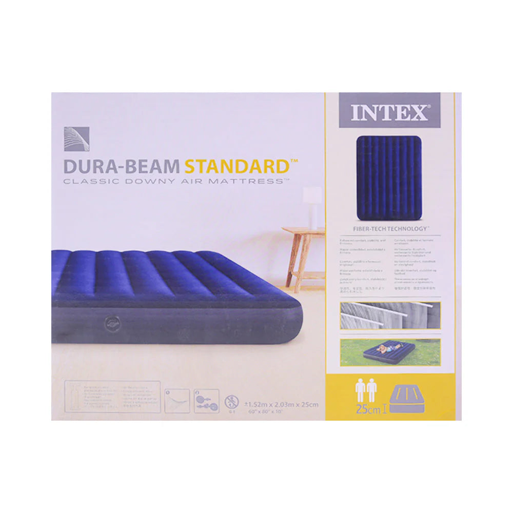 INTEX Air Bed (60"x80"x10") Queen Size Prestige Downy Mattress Dura Beam Standard With Fiber-Tech
