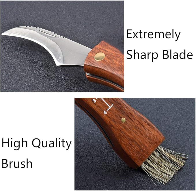 Mushroom Folding Knife Natural Wood Handle knife