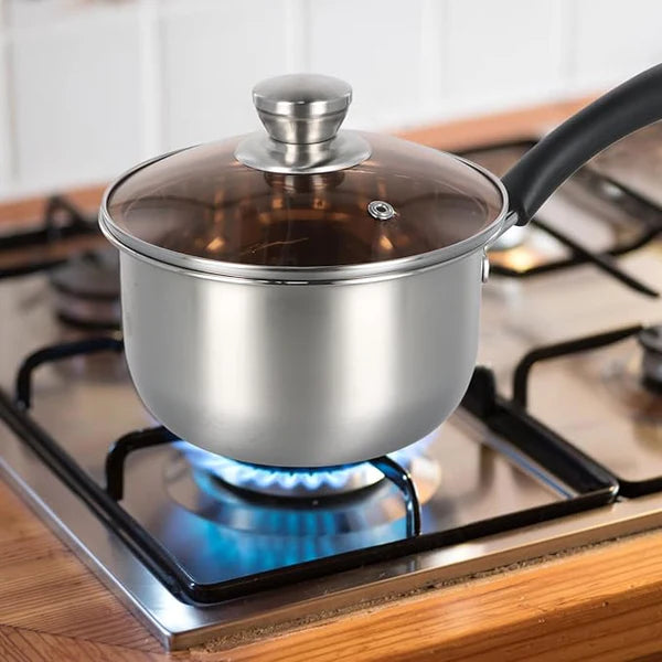 304 Durable Stainless Steel Pan 18CM Nonstick Cooking Pot for Kit Pots and Pans Cookware Milk Pot Saucepan for Induction Cooker Gas Stove