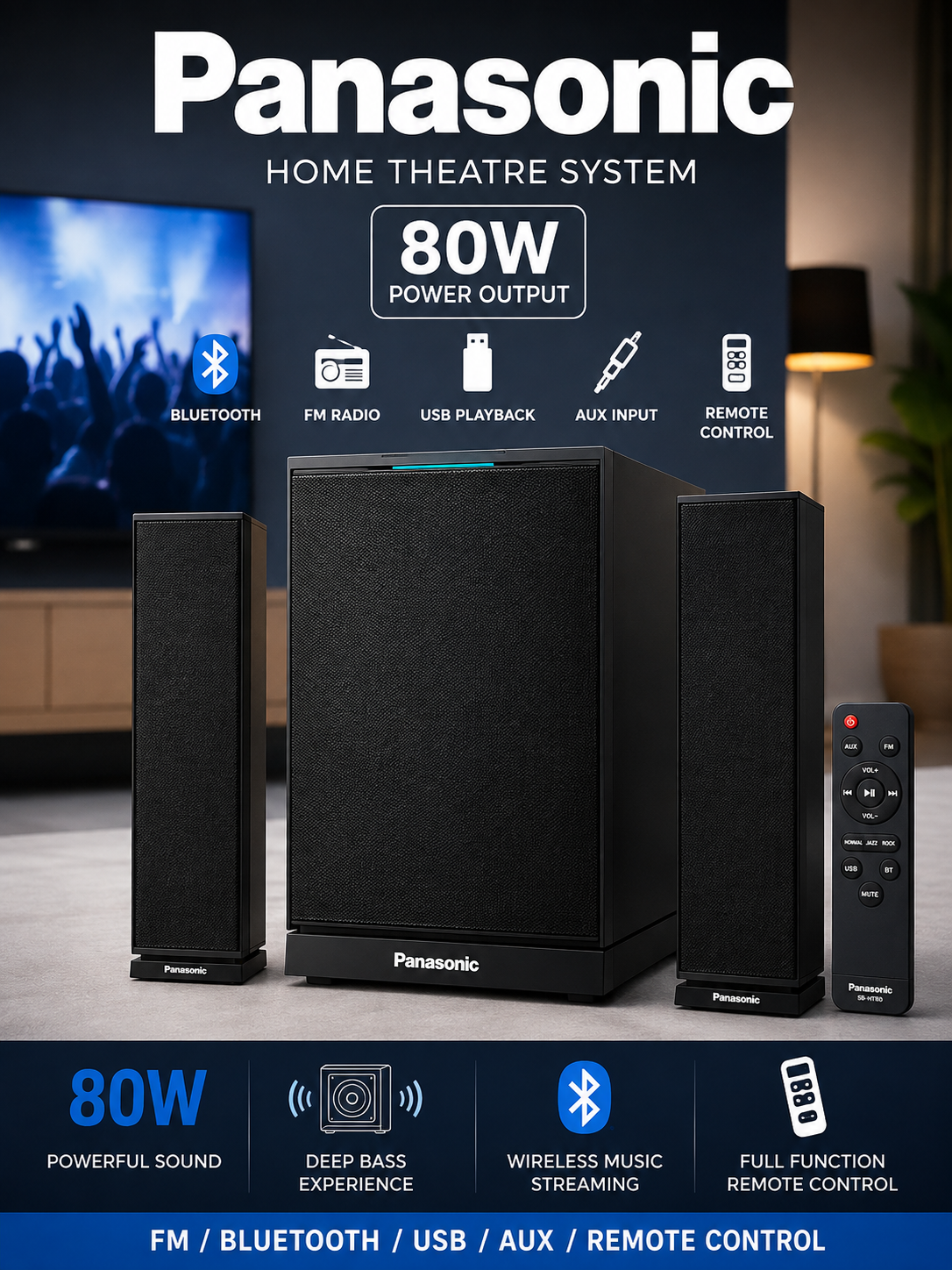 Panasonic Home Theatre System SC-HT30GW-K