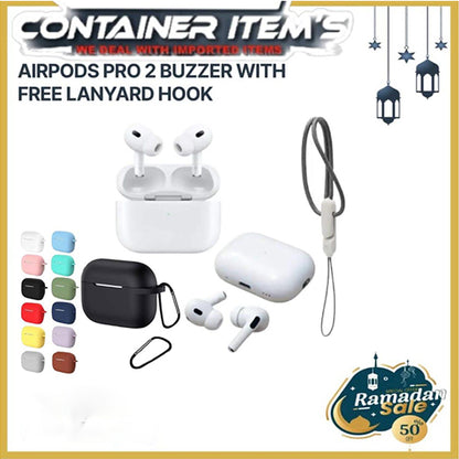 AirPods Pro 2nd Gen USB-C Pods With Case & Lanyard ( white & Black )