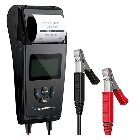 TOPDON BT500P Battery Tester With Built-In Printer For 12/24V Batteries box pack
