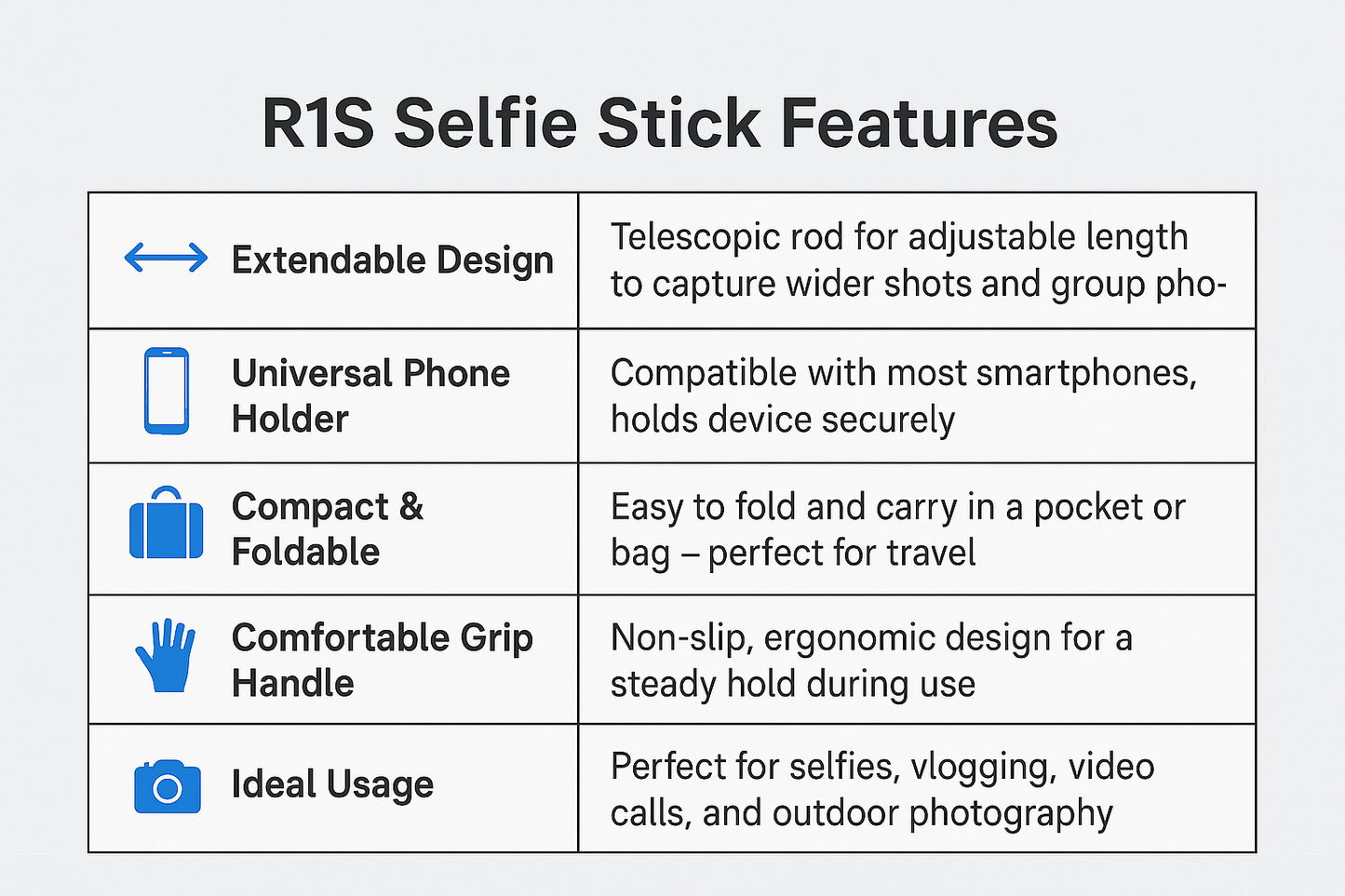 Wireless Selfie Stick R1S Tripod Stand (WITH LED LIGHT)