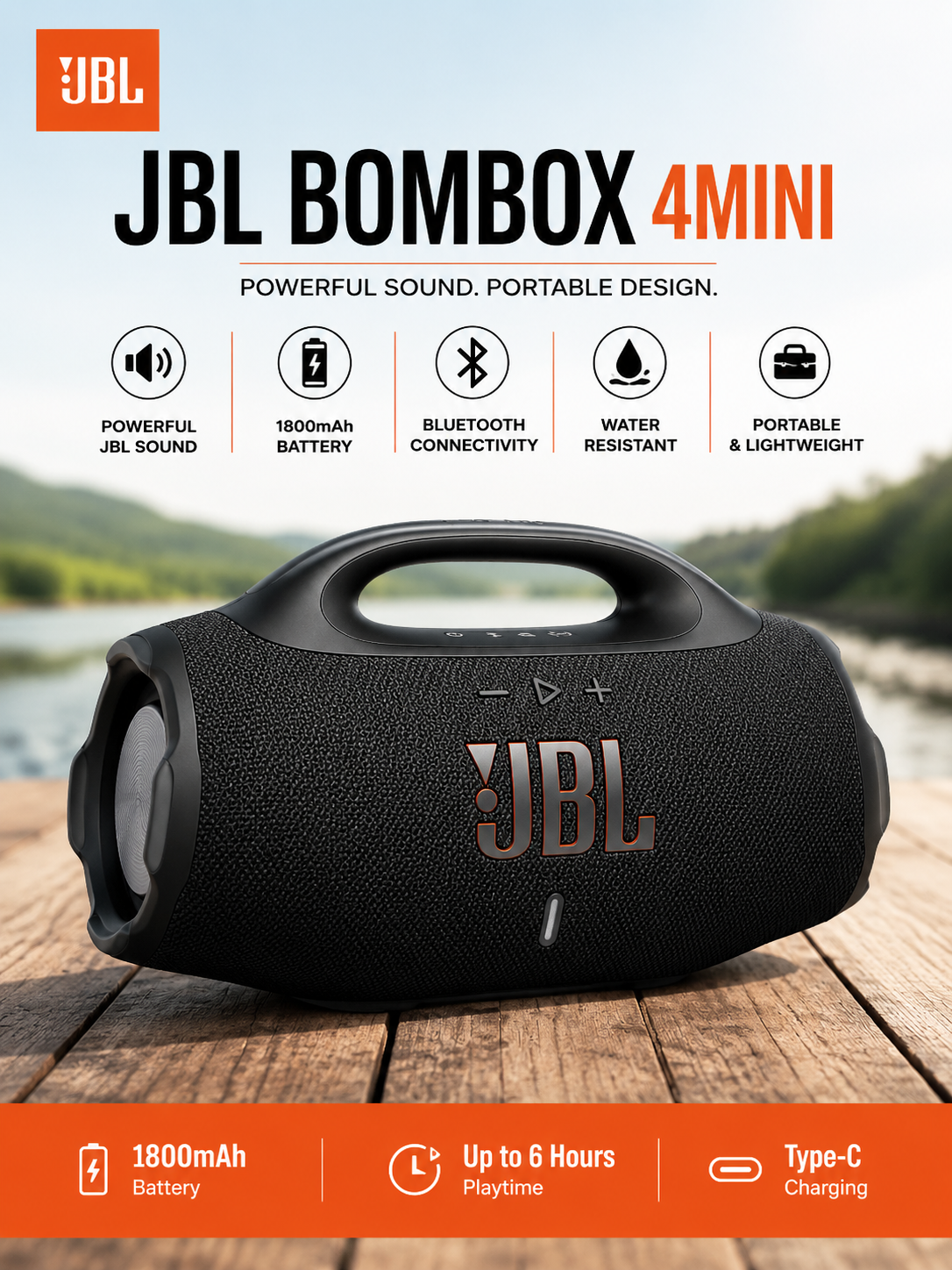 JBL Boombox 4 Mini Wireless Speaker – Powerful Sound