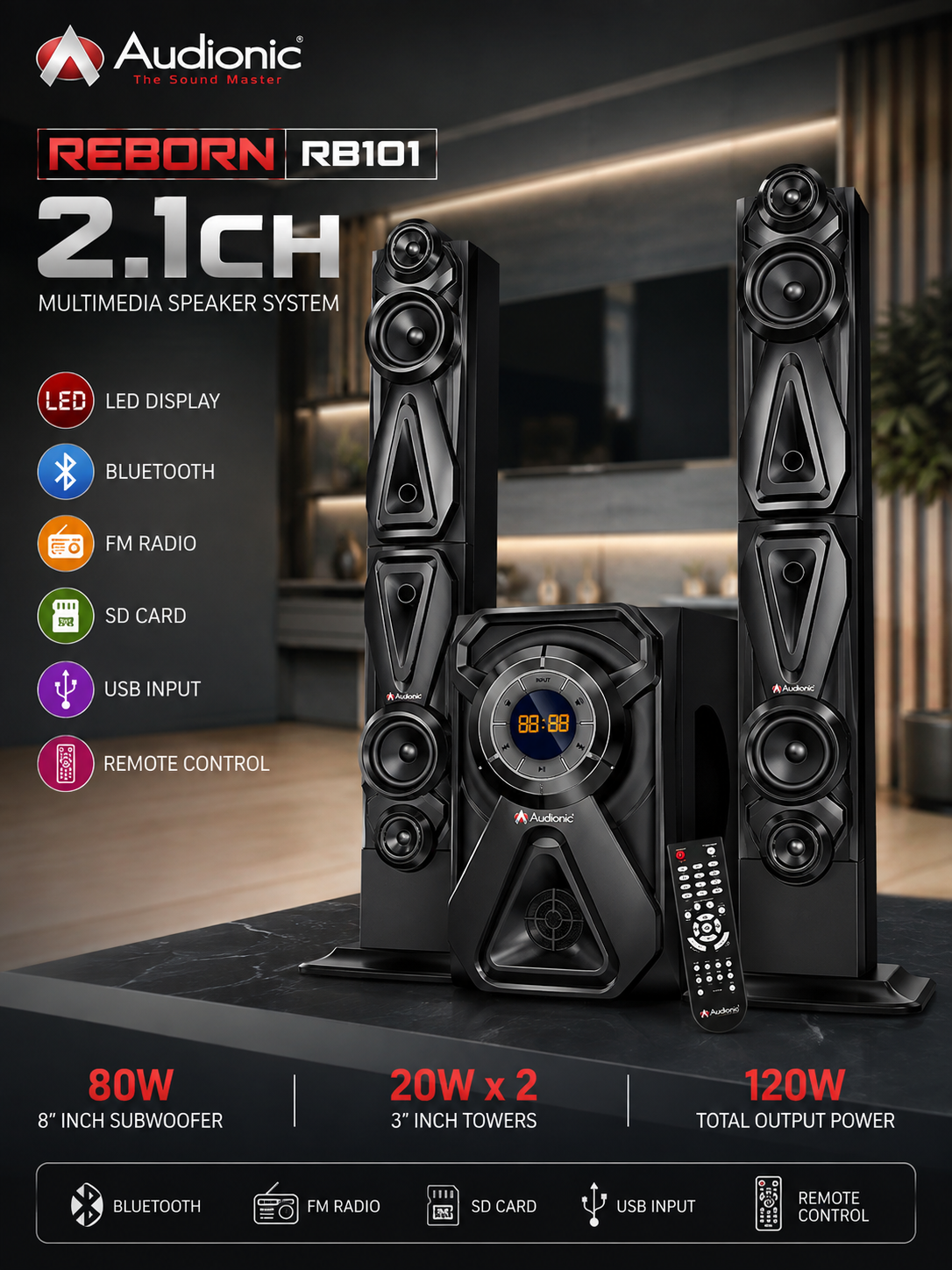 AUDIONIC REBORN 101 SPEAKER SYSTEM