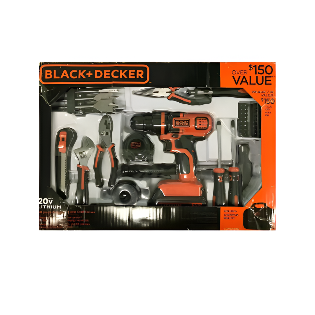 BLACK + DECKER Original Cordless 20 Volt Drill Machine With tools  set cash on delivery available all over Pakistan