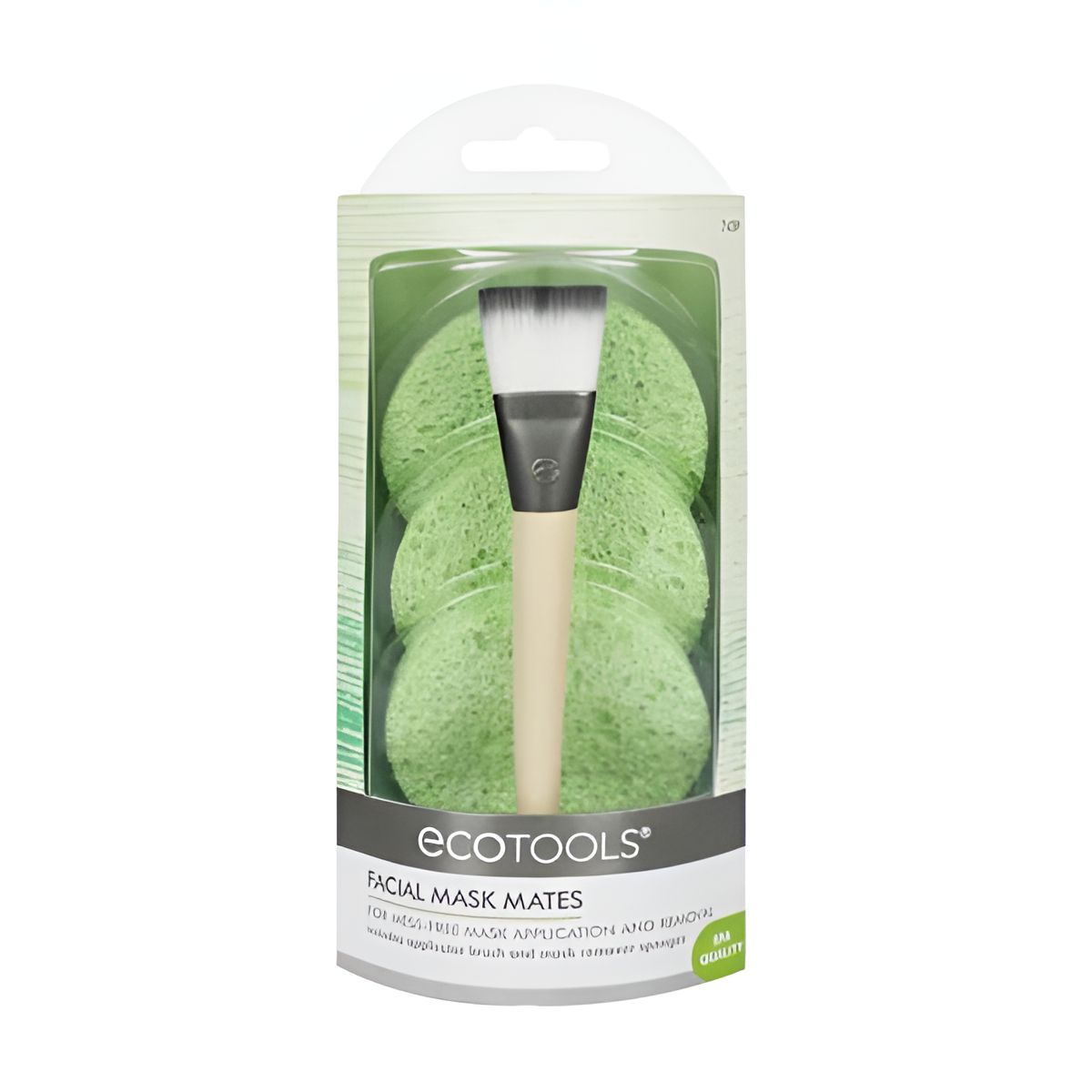 EcoTools 7439 Facial Mask Mates Set - Mask Applicator Brush & 3 Mask Remover Sponges for a Spa-Like Experience