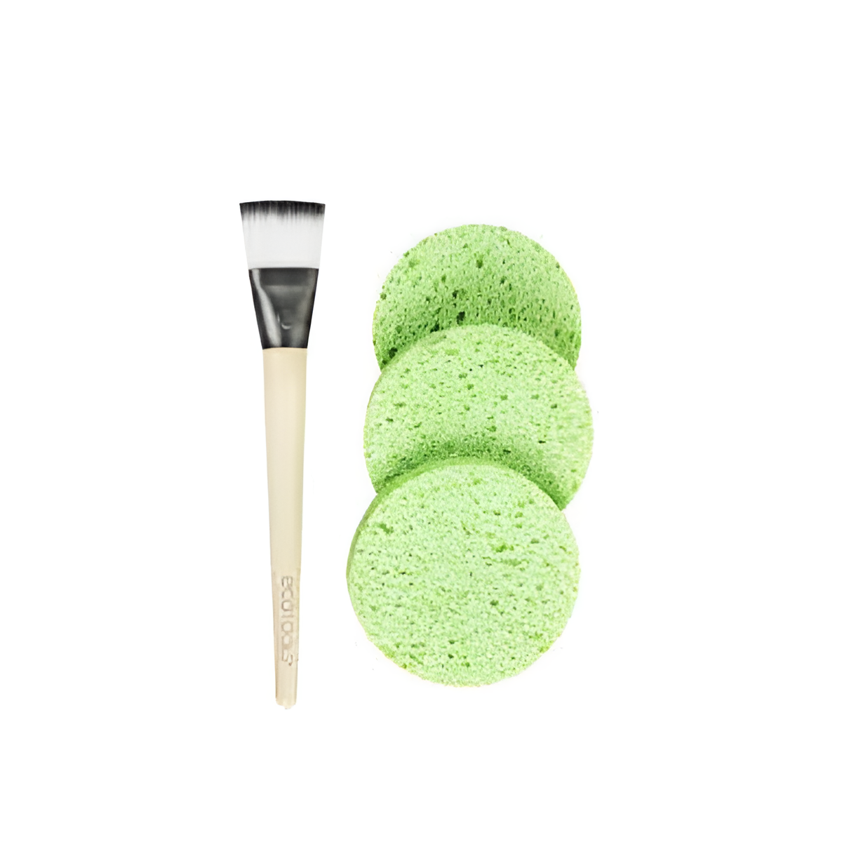 EcoTools 7439 Facial Mask Mates Set - Mask Applicator Brush & 3 Mask Remover Sponges for a Spa-Like Experience