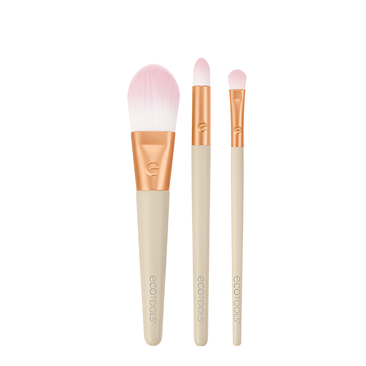 EcoTools 0004 Mini Brushes Max Glow Kit - Precision Makeup Brushes for Highlighter, Blush, and Bronzer Application
