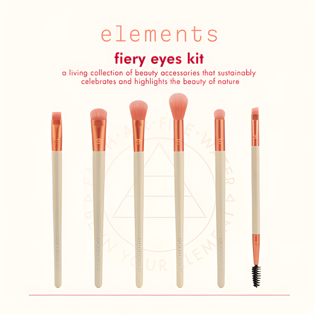 EcoTools 3219 Elements Fiery Eyes Kit - 5-Piece Brush Set for Bold, Smoky Eye Looks with Precision