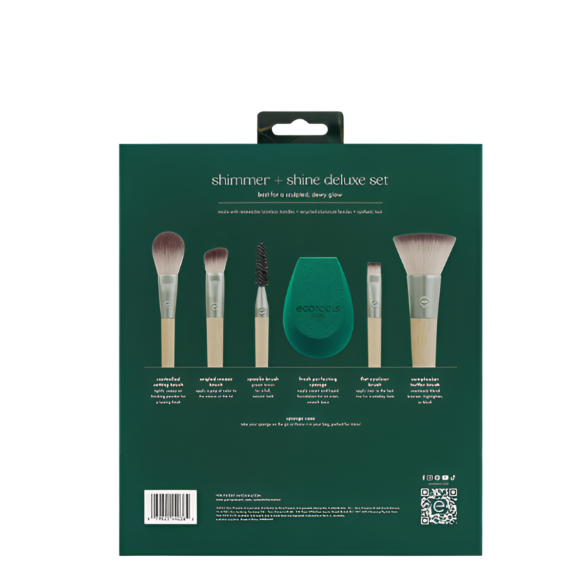 EcoTools 0040 Shimmer + Shine Deluxe Set - 7-Piece Eco-Friendly Makeup Brush Kit | Limited Edition Gift Set