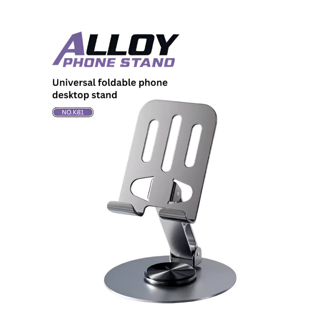 All-Metal 360° Rotating Tablet & Phone Stand – Adjustable Aluminum Holder for iPad & Mobile Devices