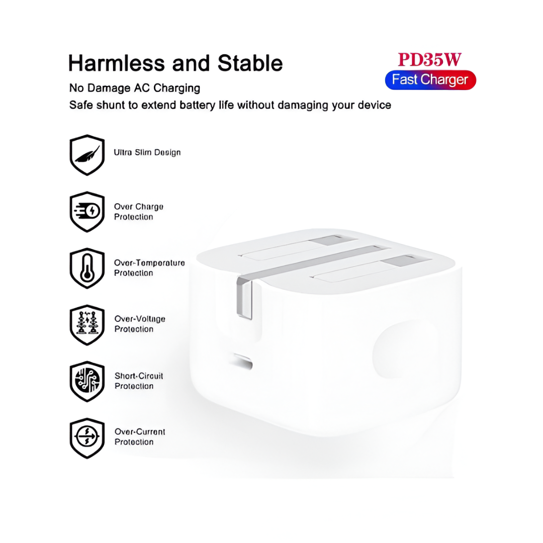 35W iPhone USB-Power Adapter Charger / Sapred Cables
