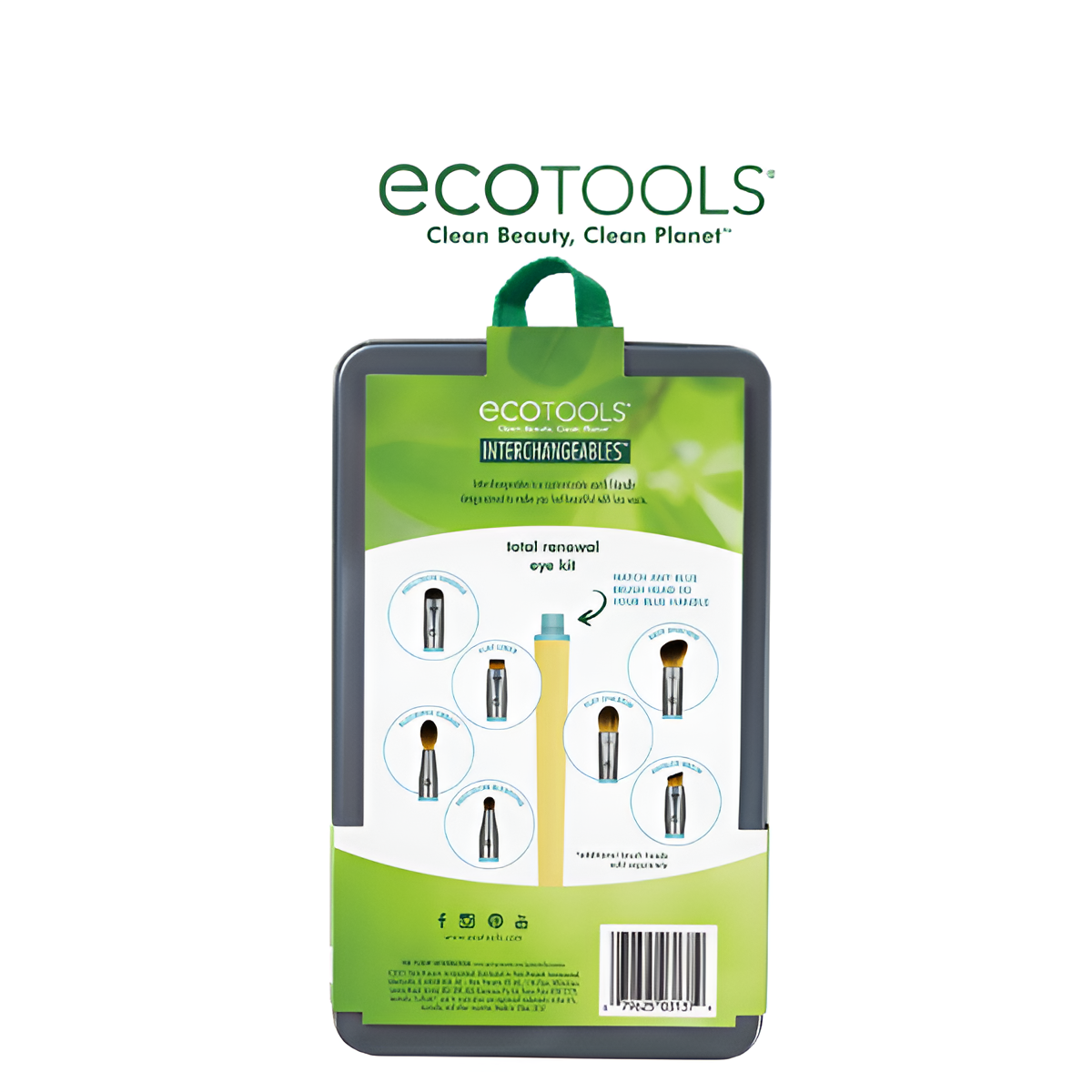 EcoTools 3137 Interchangeables Total Renewal Eye Kit – 7-Piece Customizable Brush Set for Precision Eye Makeup