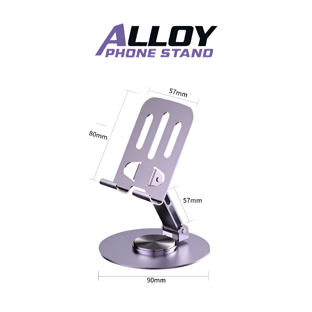All-Metal 360° Rotating Tablet & Phone Stand – Adjustable Aluminum Holder for iPad & Mobile Devices