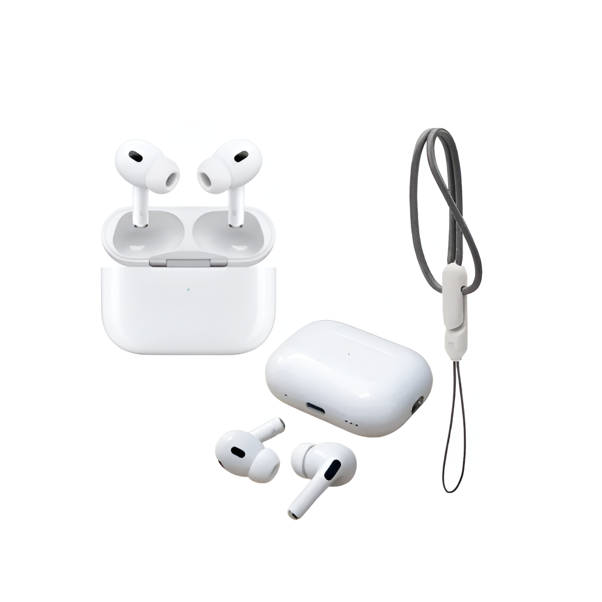 AirPods Pro 2nd Gen USB-C Pods With Free Case & Lanyard ( white & Black )