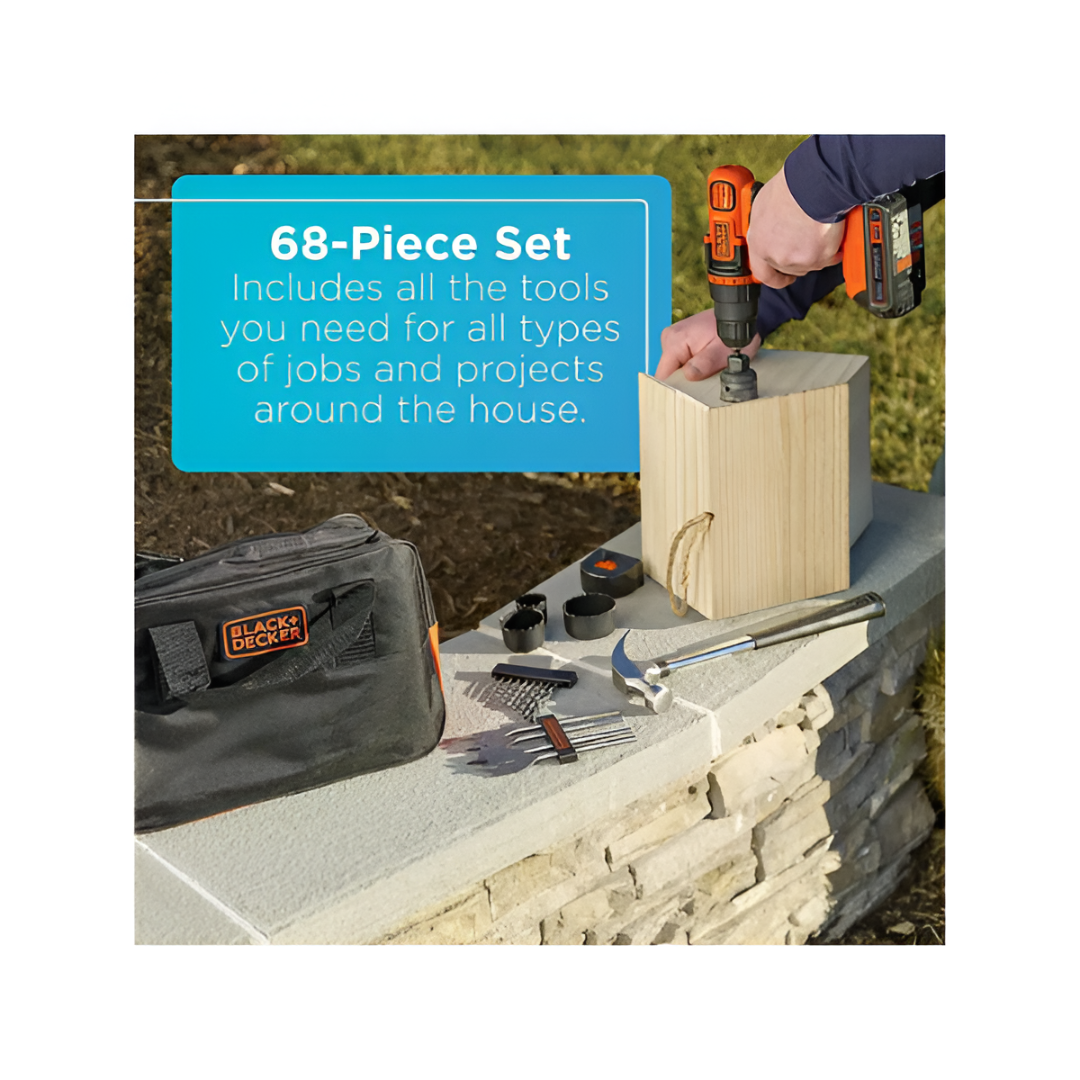 BLACK + DECKER Original Cordless 20 Volt Drill Machine With tools  set cash on delivery available all over Pakistan