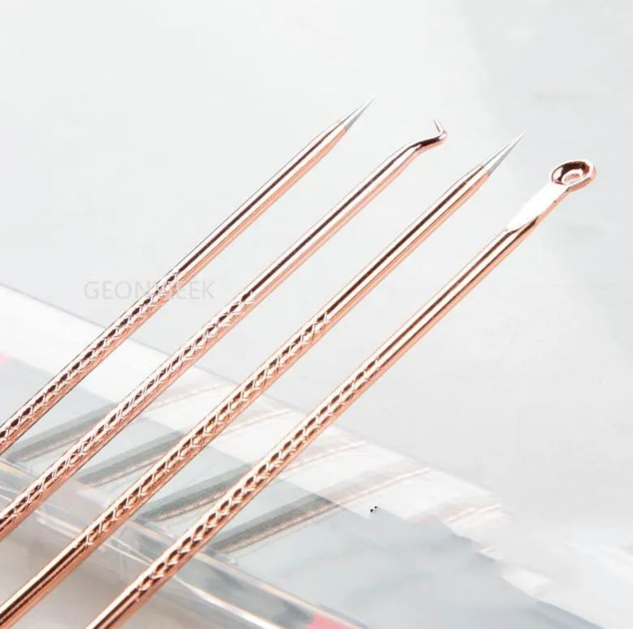 4pcs/set Dual Heads Acne Needle Blackhead Blemish Squeeze Pimple Extractor Remover Spot Cleaner Beauty Skin Care Tool Kit