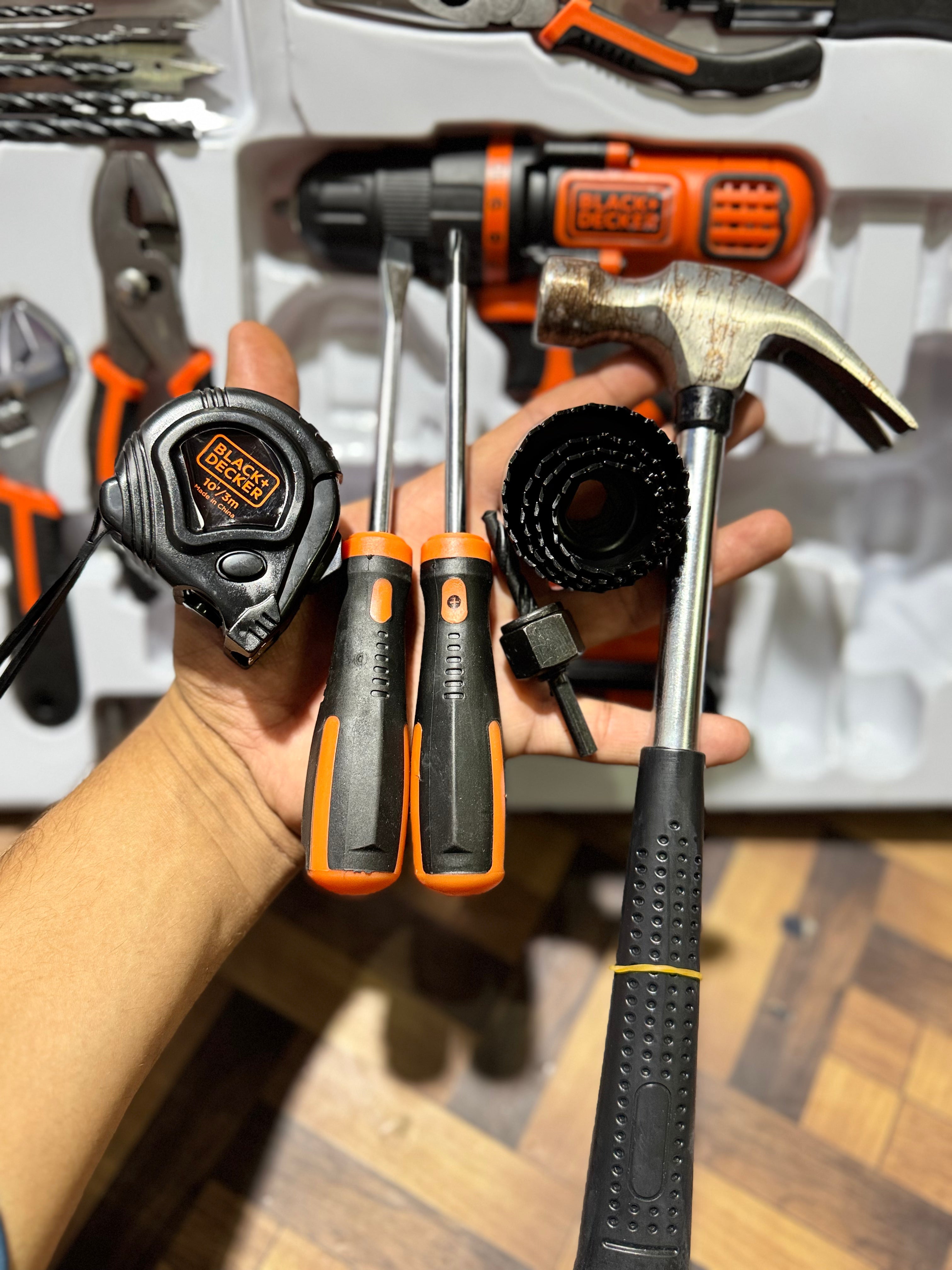 BLACK + DECKER Original Cordless 20 Volt Drill Machine With tools  set cash on delivery available all over Pakistan