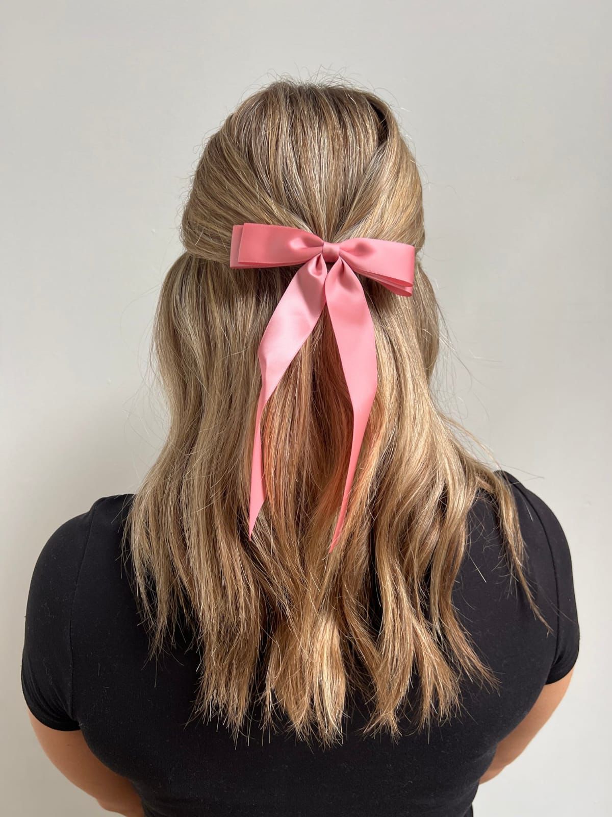 Silky Satin Green Oversized Bowknot Bow Hair Accessories Large Hair Barrettes With Long Tails for Aesthetic Girls