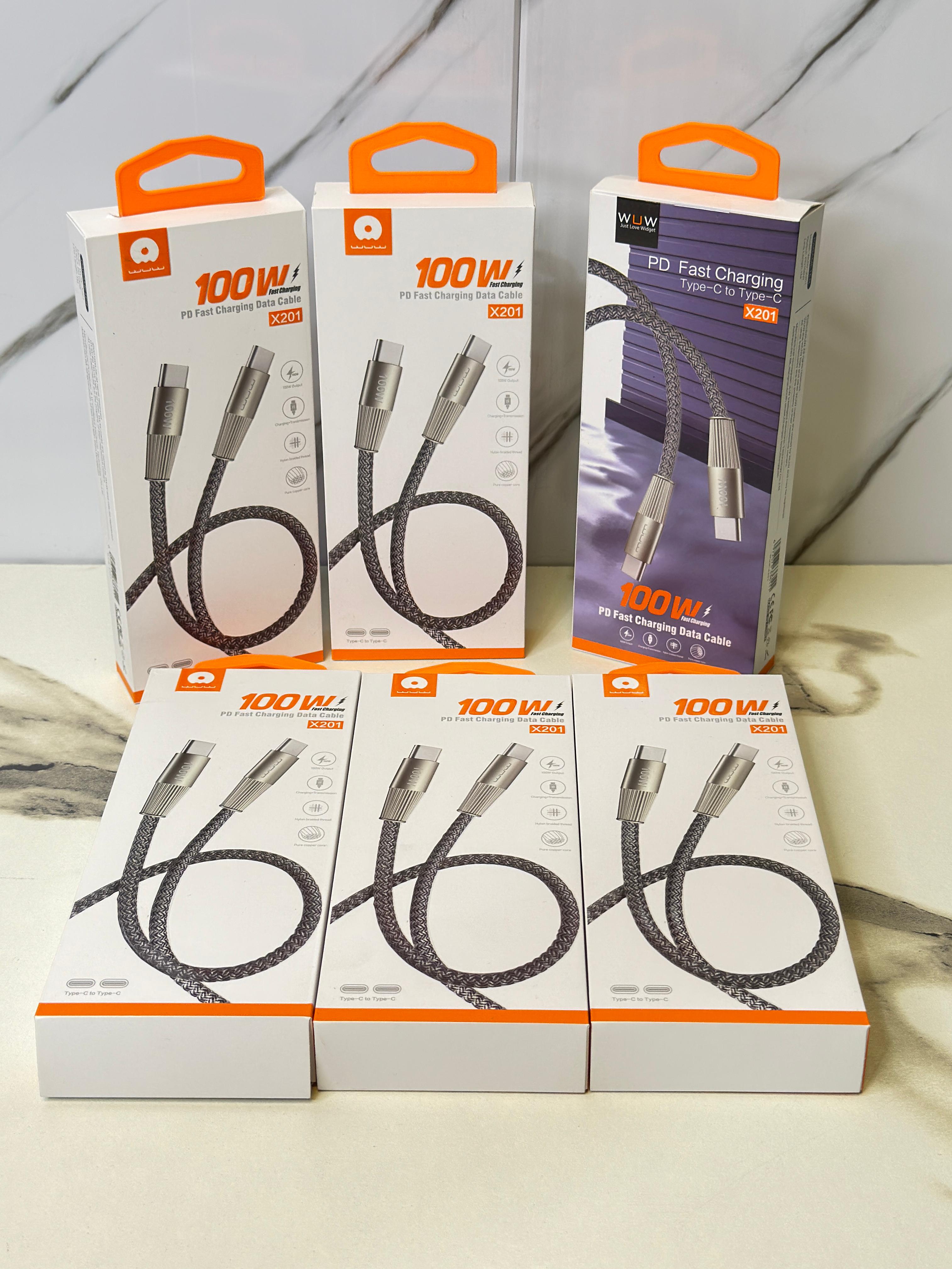 WUW X-201 | 100W PD Fast Charging Cable – USB-C to USB-C Super Speed