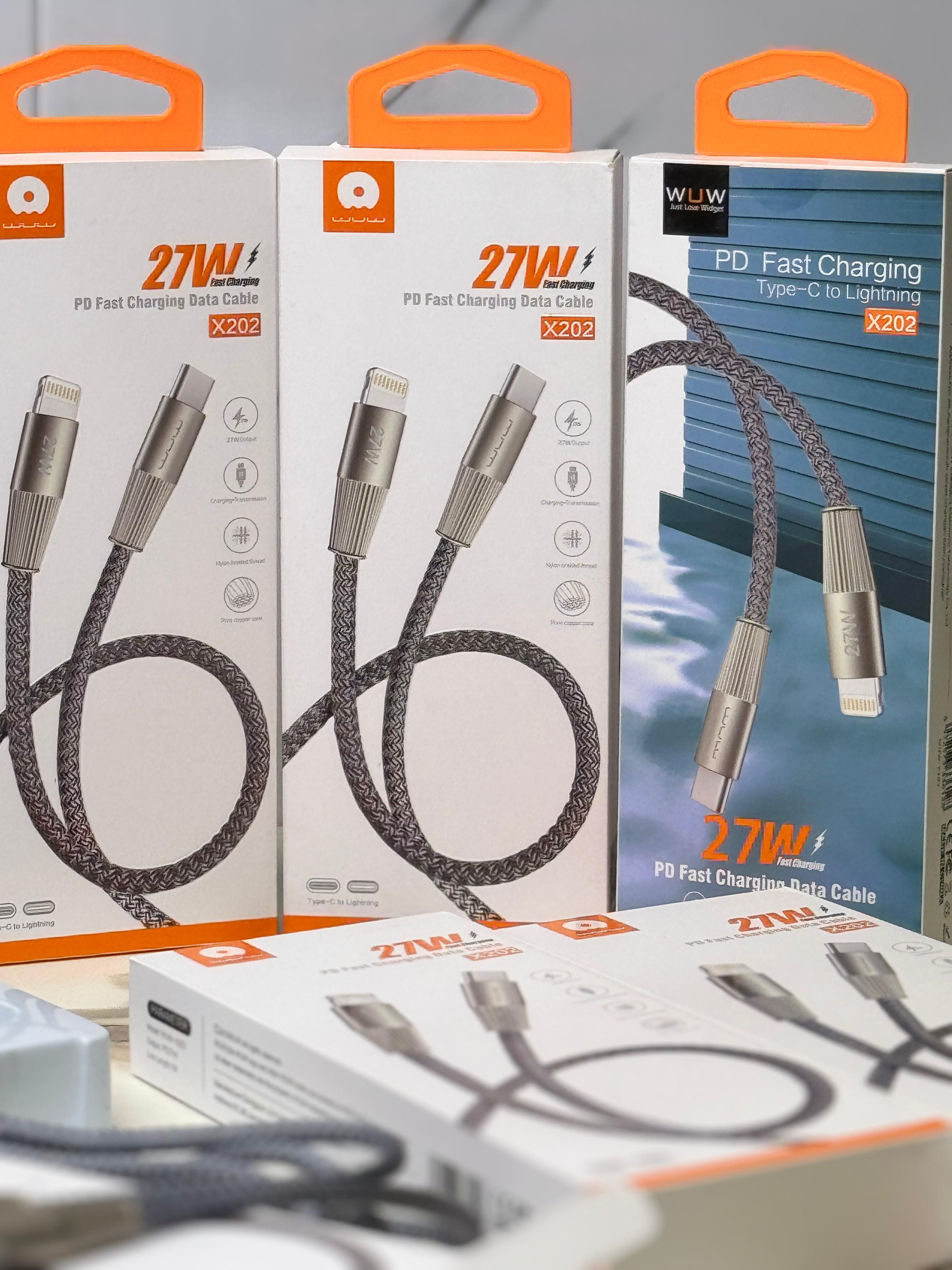 “WUW X-202 | 27W PD Fast Charging Cable – USB-C to Lightning for iPhone”