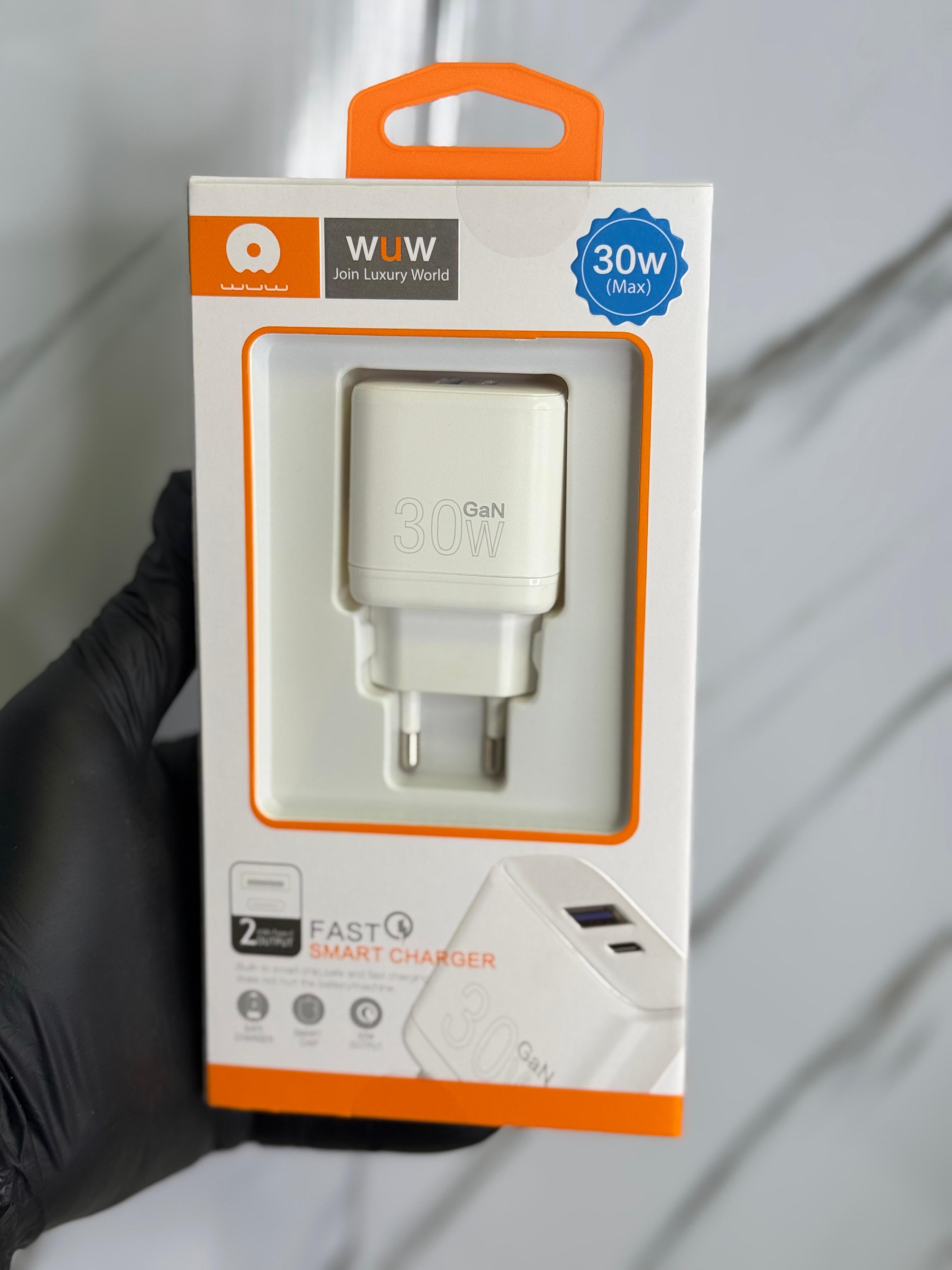 WUW C164 | 30W Type-C + 18W USB Fast Charger – Dual Port Power