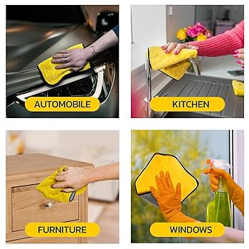 Microfibre Towel (6PCS) Auto Cleaning Auto Soft Cloth Quick Dry Large Soft 30X30CM Car Wash Cloths Home Cleaning Micro Fiber Cloth