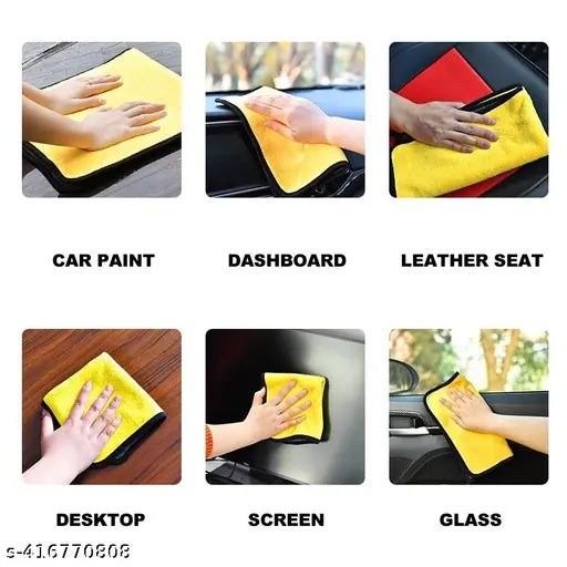 Microfibre Towel (6PCS) Auto Cleaning Auto Soft Cloth Quick Dry Large Soft 30X30CM Car Wash Cloths Home Cleaning Micro Fiber Cloth