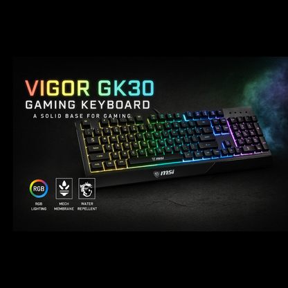 MSI VIGOR GK30 Gaming Keyboard, Plunger Switches RGB
