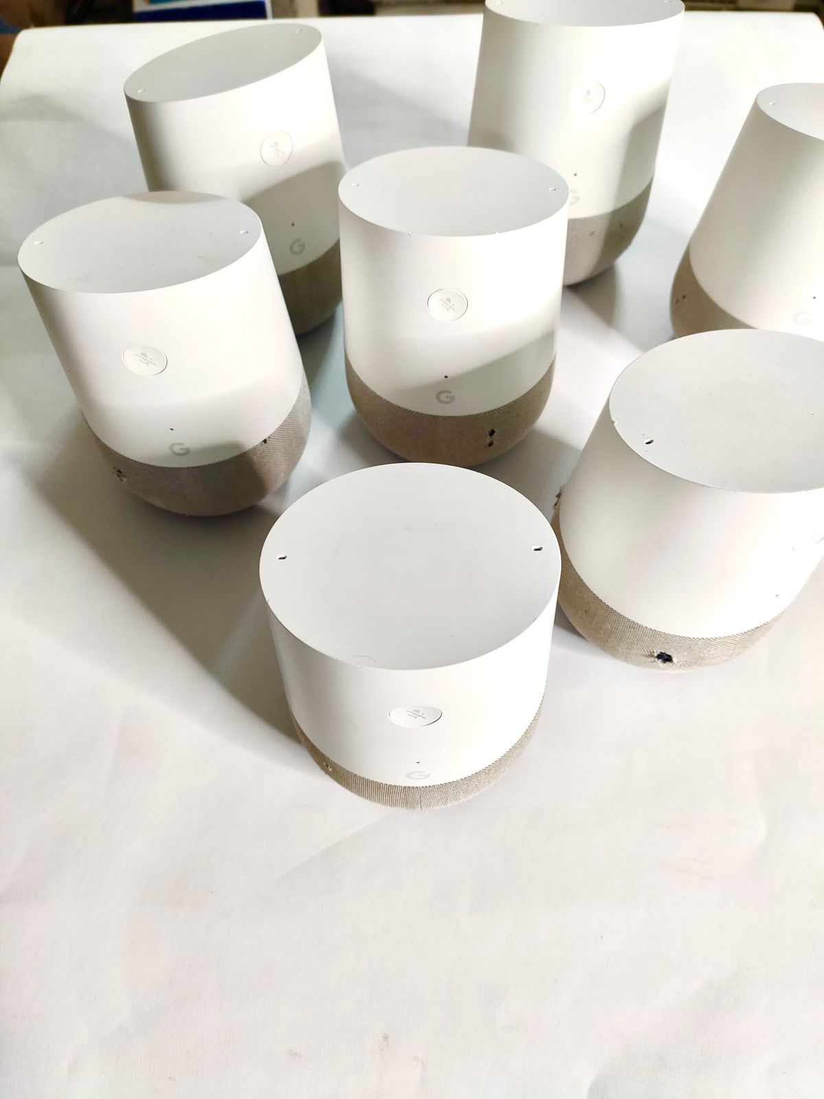 Google Home device promotional torn with original power adopter