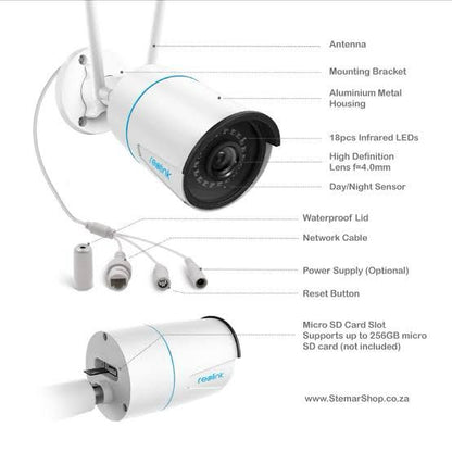 RLC-410W Dual Mode IP Camera – Wireless/Wired | 100ft Night Vision | HD Video