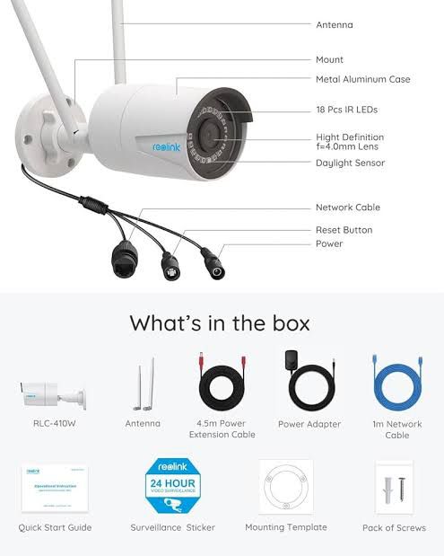 RLC-410W Dual Mode IP Camera – Wireless/Wired | 100ft Night Vision | HD Video