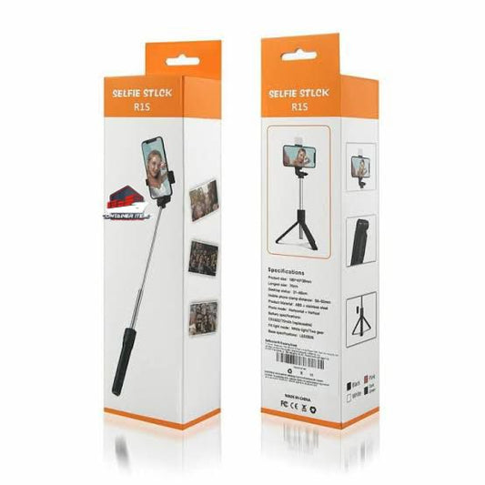 Wireless Selfie Stick R1S Tripod Stand (WITH LED LIGHT)