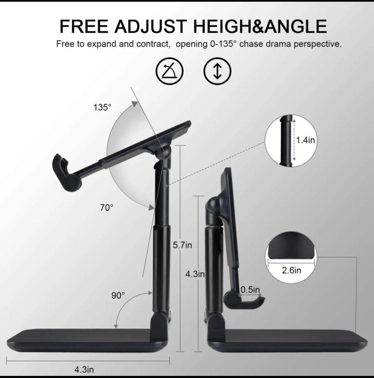 Compact & Adjustable Mobile Stand for All Devices