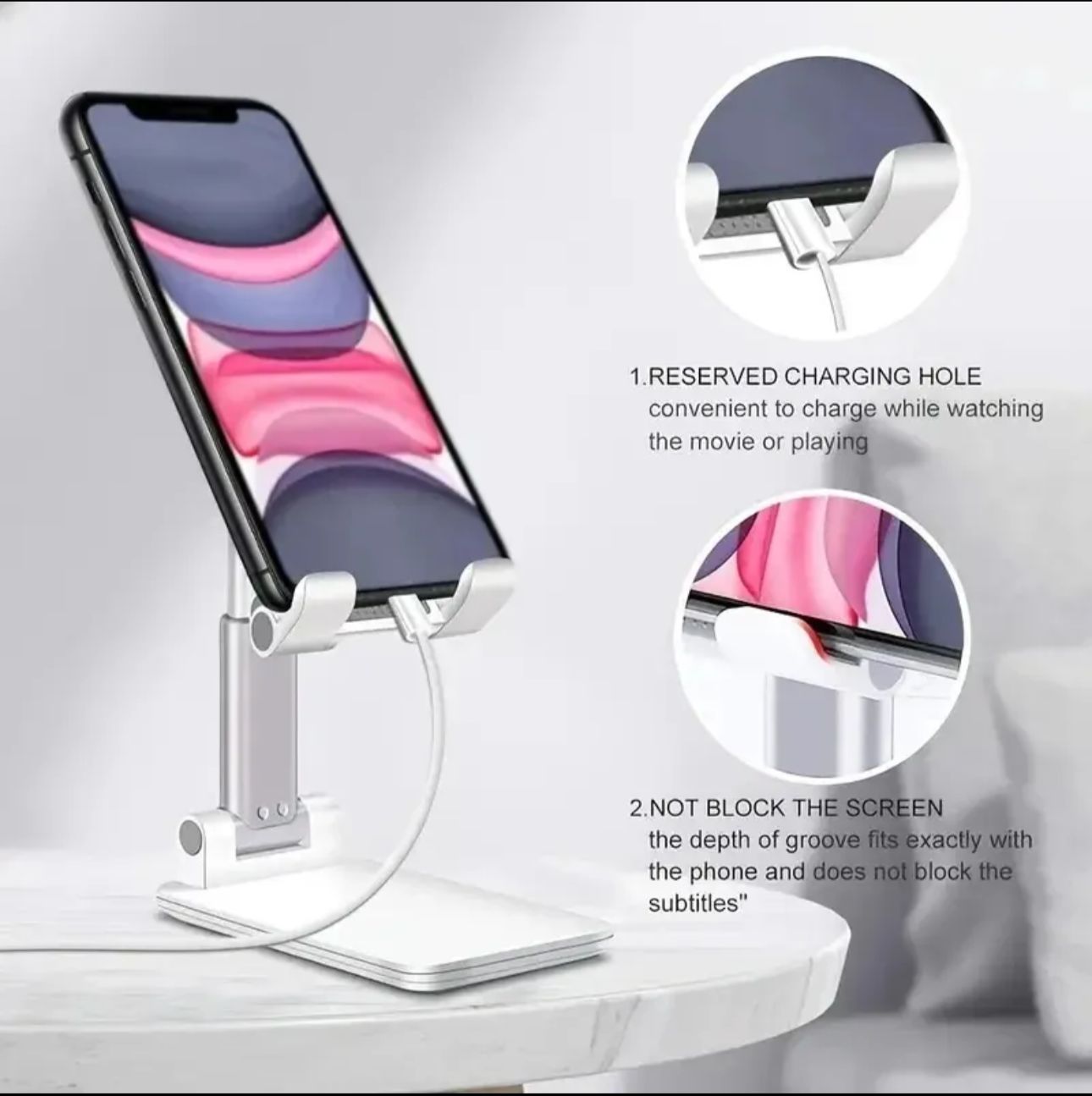 Compact & Adjustable Mobile Stand for All Devices
